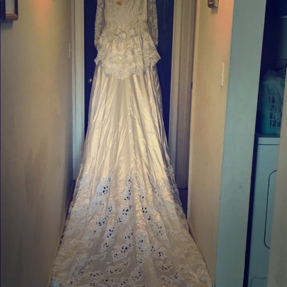 Wedding dress from David’s Bridal.